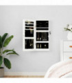 vidaXL Mirror Jewellery Cabinet Wall Mounted White 30x8.5x67 cm
