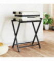 vidaXL Luggage Rack Black 68.5x38x58 cm Bamboo