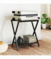 vidaXL Luggage Rack Black 68x38x58 cm Bamboo