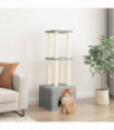 vidaXL Cat Tree with Sisal Scratching Posts Light Grey 133.5 cm