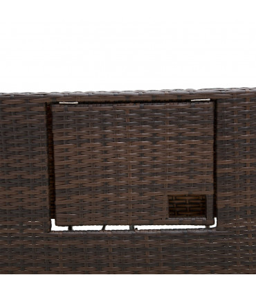 Rattan 2-Seater Day Bed Brown 130cmx72cmx96cm Outdoor Garden Patio Furniture