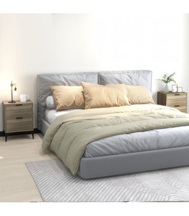 HOMCOM Bedside Tables Set of 2 with 2 Drawers for Bedroom, Living Room