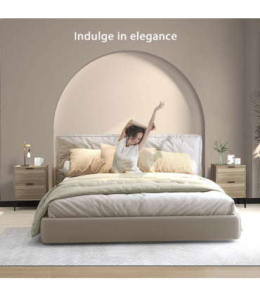 HOMCOM Bedside Tables Set of 2 with 2 Drawers for Bedroom, Living Room