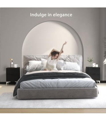 HOMCOM Bedside Tables Set of 2 with 2 Drawers for Bedroom, Living Room