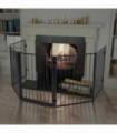 Pet Fireplace Fence Steel Black