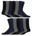 IOMI Footnurse - 12 Pairs Mens Diabetic Socks (6-11 UK / Black / Navy / Grey)