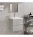 Bathroom Sink Cabinet with Basin and Mirror Concrete Grey