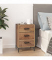 Bedside Cabinet Brown 36x30x54 cm Solid Recycled Pinewood