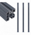 Fence Posts 3 pcs Dark Grey 185 cm Aluminium