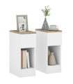 HOMCOM Bedside Tables Set of 2, Nightstands for Bedroom, Living Room, White