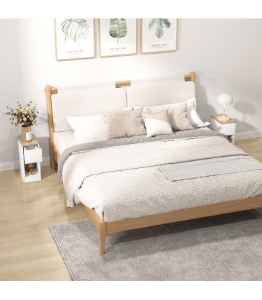 HOMCOM Bedside Tables Set of 2, Nightstands for Bedroom, Living Room, White