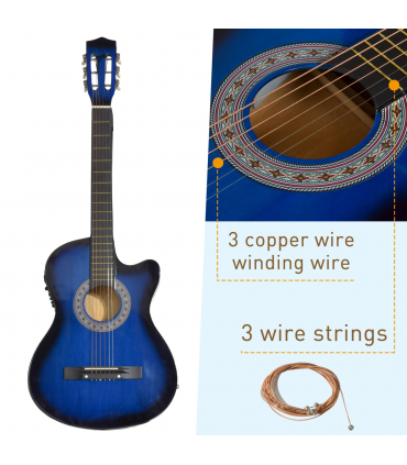 HOMCOM Beginner Acoustic Electric Cutaway Guitar Kids Guitar and Junior Guitar