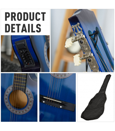 HOMCOM Beginner Acoustic Electric Cutaway Guitar Kids Guitar and Junior Guitar