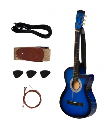 HOMCOM Beginner Acoustic Electric Cutaway Guitar Kids Guitar and Junior Guitar