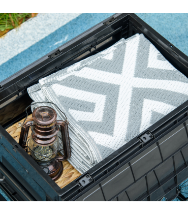 HOMCOM Bicycle Trailer with 65L Foldable Storage Box and Pneumatic Tyres, Black