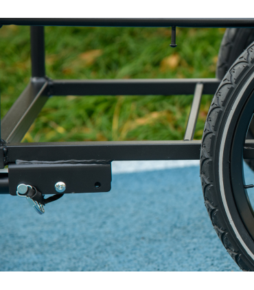 HOMCOM Bicycle Trailer with 65L Foldable Storage Box and Pneumatic Tyres, Black