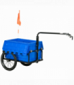 HOMCOM Bicycle Trailer with Foldable Storage Box and Pneumatic Tyres, Blue
