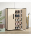 Shoe Cabinet Cream 60x28x90 cm Fabric
