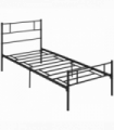 Single Metal Bed Frame  Headboard and Footboard, Underbed Storage Space