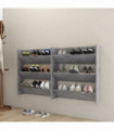 Wall Shoe Cabinets 2 pcs  Concrete Grey 80x18x90 cm Engineered Wood