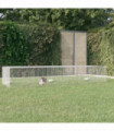 vidaXL 3-Panel Rabbit Cage 325x109x54 cm Galvanised Iron