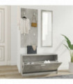 vidaXL 3-in-1 Shoe Cabinet Set Concrete Grey Engineered Wood
