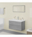 vidaXL Bathroom Furniture Set Grey Sonoma Engineered Wood