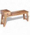vidaXL Bench with Drawer Solid Mango Wood 120x36x60 cm