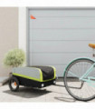 vidaXL Bike Trailer Black and Green 30 kg Iron
