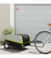 vidaXL Bike Trailer Black and Green 45 kg Iron