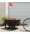 vidaXL Bike Trailer Black and Orange 45 kg Iron