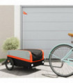 vidaXL Bike Trailer Black and Orange 45 kg Iron