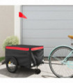 vidaXL Bike Trailer Black and Red 30 kg Iron