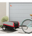 vidaXL Bike Trailer Black and Red 45 kg Iron