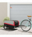 vidaXL Bike Trailer Black and Red 45 kg Iron