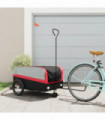 vidaXL Bike Trailer Black and Red 45 kg Iron