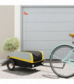 vidaXL Bike Trailer Black and Yellow 30 kg Iron