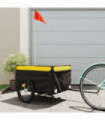 vidaXL Bike Trailer Black and Yellow 45 kg Iron