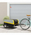 vidaXL Bike Trailer Black and Yellow 45 kg Iron