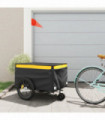 vidaXL Bike Trailer Black and Yellow 45 kg Iron