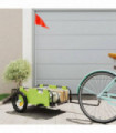 vidaXL Bike Trailer Green Oxford Fabric and Iron