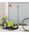 vidaXL Bike Trailer Green and Black Oxford Fabric and Iron