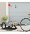vidaXL Bike Trailer Grey Oxford Fabric and Iron