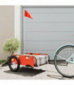 vidaXL Bike Trailer Orange Oxford Fabric and Iron