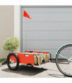 vidaXL Bike Trailer Orange Oxford Fabric and Iron