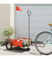 vidaXL Bike Trailer Orange Oxford Fabric and Iron