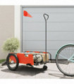 vidaXL Bike Trailer Orange and Black Oxford Fabric and Iron