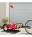 vidaXL Bike Trailer Red Oxford Fabric and Iron