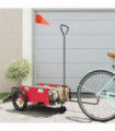 vidaXL Bike Trailer Red Oxford Fabric and Iron