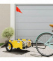 vidaXL Bike Trailer Yellow Oxford Fabric and Iron